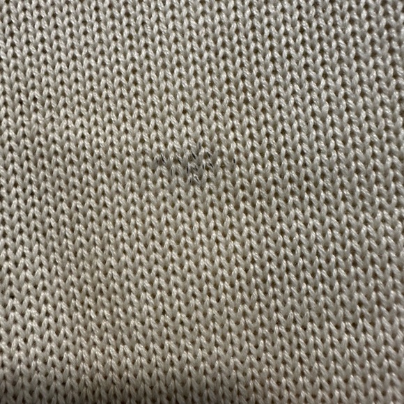 Blue Steel Medium Cream Open Knit Button cardigan w/ Orange Embroidered Hearts. - Picture 11 of 11